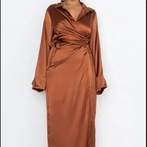AKIRA LABEL Plus Fine Time Maxi Dress With High Slit